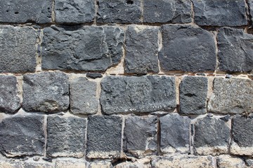 Texture of the stone wall. Dark granite as modern grunge design. 