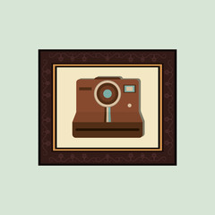 retro photographic camera emblem image vector illustration