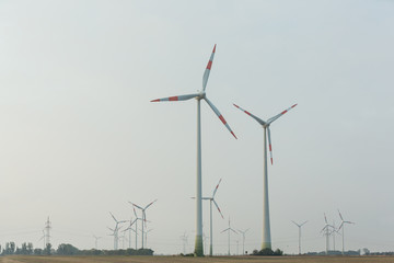 Eco power, wind turbines in the countryside