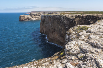 Steep coast in most western point, Sagres, Portugal