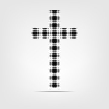 Black dotted cross. Vector illustration