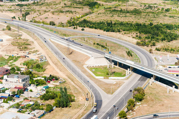 Road flyover in summer day