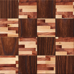 Wooden background, squares in a checkerboard pattern