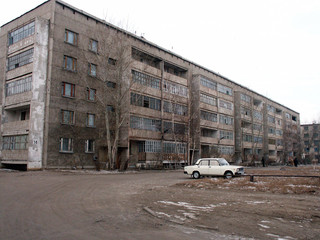 block of flats in Slavgorod, Altai Krai, Russia,