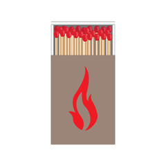 full matchbox craft with flame with matches vector illustration
