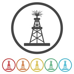 Oil platform flat vector illustration