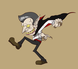 Dracula vector and illustration. monster in Halloween night