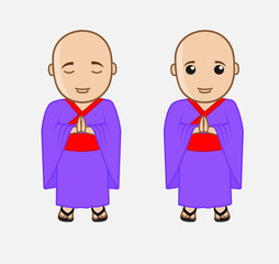 Chinese Monk Characters Vector