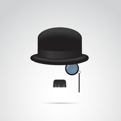 Retro gentleman vector icon. 