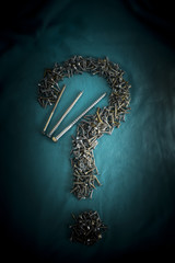 Screw Question Mark
Pile of screws in shape of question mark

