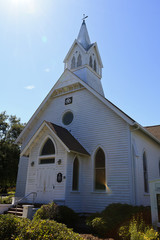 Fototapeta na wymiar Historic Trinity Methodist Church in Southport, North Carolina, present sanctuary erected 1889