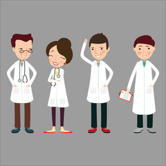 Set of medics vector illustration.