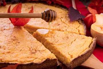 Pumpkin pie with honey