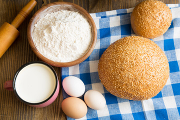 compisition of  products - bread, milk etc.