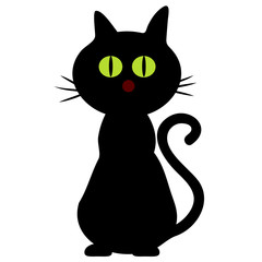 halloween creepy scary witches cat vector symbol icon design.