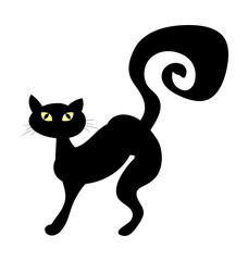 halloween creepy scary witches cat vector symbol icon design.