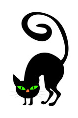 halloween creepy scary witches cat vector symbol icon design.