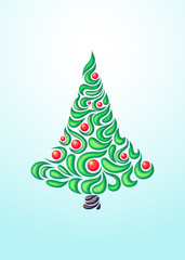 Abstract background with bright Christmas tree.
