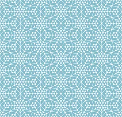 Foto op Plexiglas Abstracte geometrische naadloze patroon met lijnen en cirkels. Sneeuwvlokken © zionbalkon