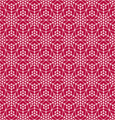Abstract geometric seamless pattern with lines and circles. Snowflakes