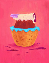 Halloween oil paint. Brushstrokes. Modern art.