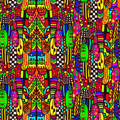 Adorable boho pattern, ethnic motif. Vector