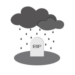 grave rip rain icon of vector ESP 10