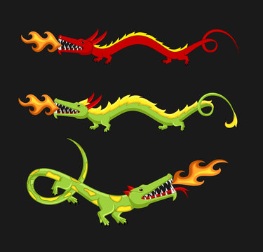 Heraldic Dragons Vector