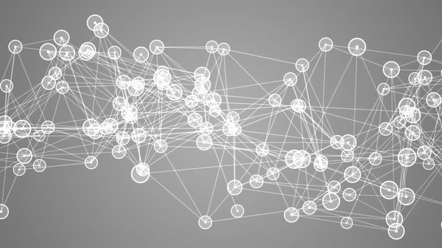 Abstract geometric composition from chaotic moving nodes random connected