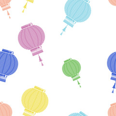 Seamless pattern with Traditional Chinese lanterns