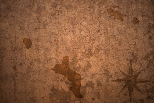 seychelles map on a old vintage crack paper background