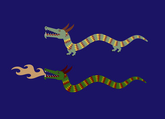 Japanese Dragons Illustration