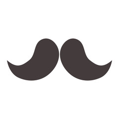 Black silhouette mustache. Man black mustache hipster retro curly black silhouette barber silhouette hairstyle