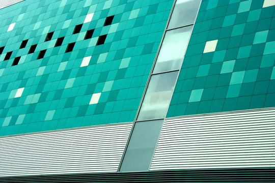 Modern building wall windows