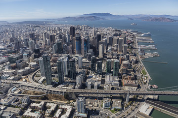 Fototapeta na wymiar Afternoon Aerial of San Francisco City and Bay