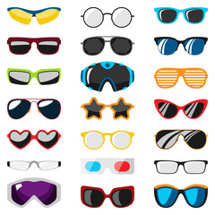 Glasses human eye vector set.