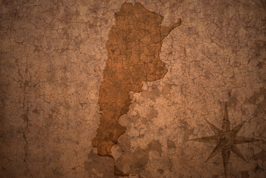 argentina map on a old vintage crack paper background
