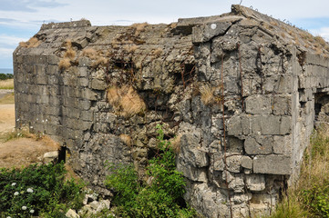 Destrucción en la Segunda Guerra Mundial, Pointe du Hoc, Francia, Normandía