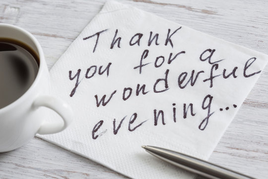 Message written on napkin