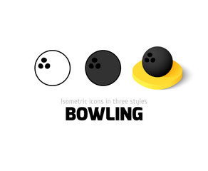 Bowling icon in different style