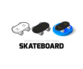 Skateboard icon in different style