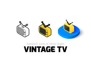 Vintage TV icon in different style