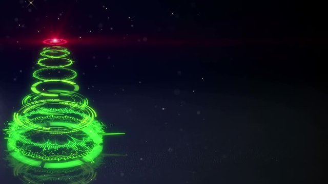 green sci-fi christmas tree loopable animation 4k (4096x2304)

