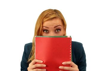  Portrait of confused surprised young woman