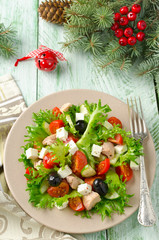 Fresh salad with tuna, tomatoes and cucumbers © vkuslandia