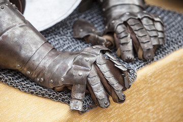 Pair of gauntlets for an armour medieval