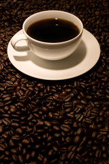 coffee cup on beans