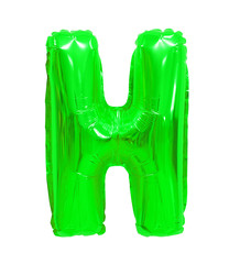 letter h from a balloon green