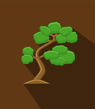 Green Bonsai Tree Vector