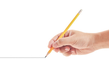 hand drawing a line on white